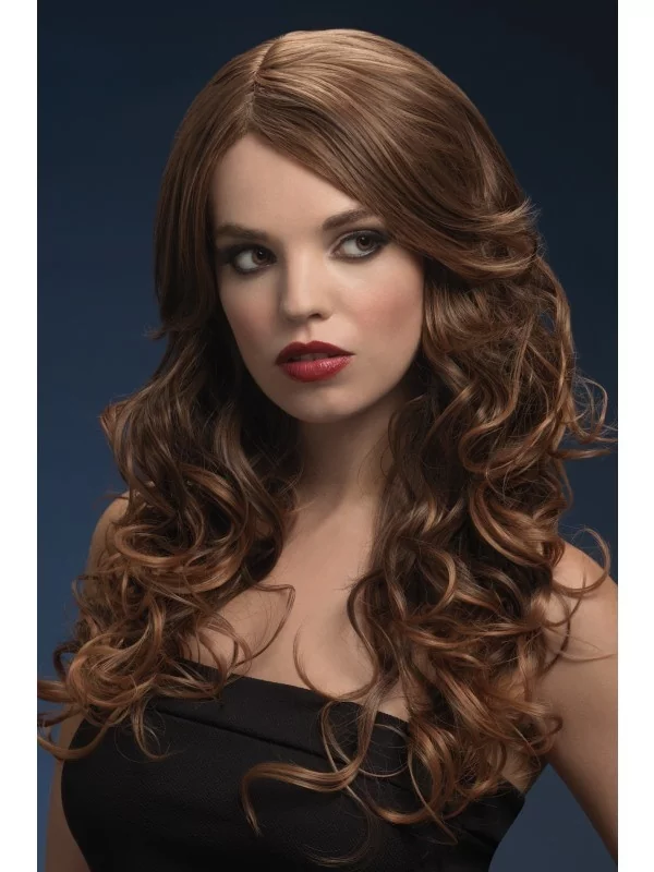 Smiffys Perruque Fever Nicole, Marron Clair, 66 Cm