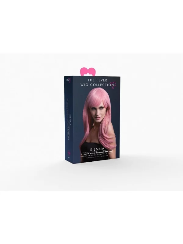 Smiffys Perruque Fever Sienna Sexy 66 Cm, Rose Pastel â Image 3