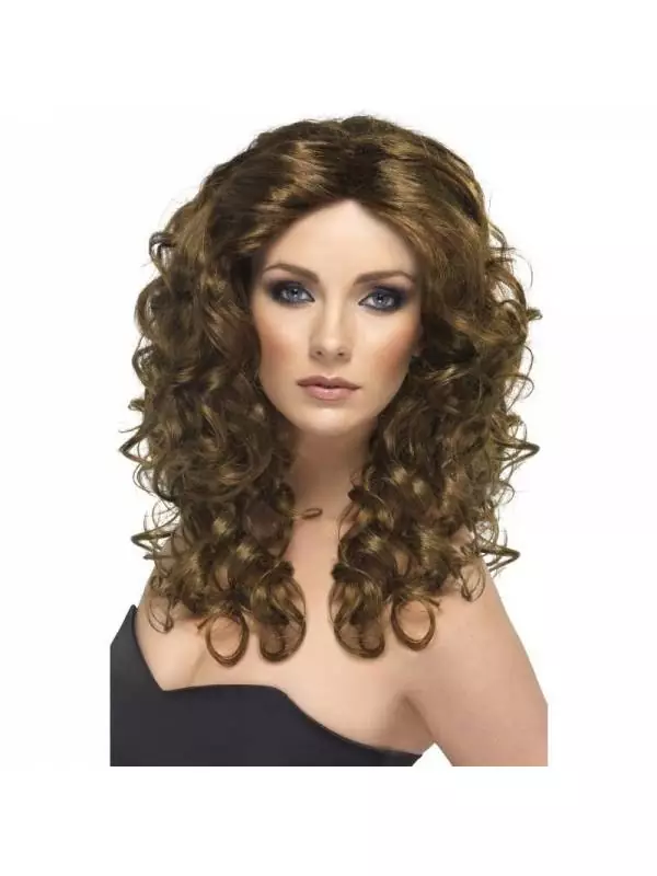 Smiffys Perruque Glamour Longue Frisée Brune