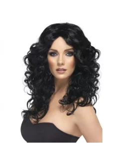 Smiffys Perruque Glamour Longue Frisée Noire