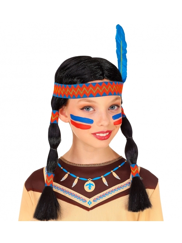 WIDMANN Perruque Indienne Ă Plumes Pour Fille
