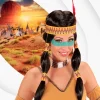 WIDMANN Perruque Indienne Squaw Avec Bandeau Et Plume Femme