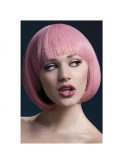 Smiffys Perruque Mia Sexy 25 Cm, Rose Pastel