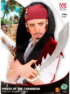WIDMANN Perruque Pirate De Caraïbes Enfant Avec Bandana Et Perles