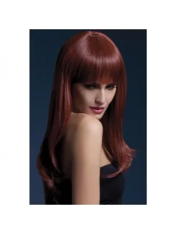 Smiffys Perruque Sienna Sexy 66 Cm, Châtain