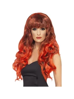 Smiffys Perruque Sirène Rouge/noir Frisée
