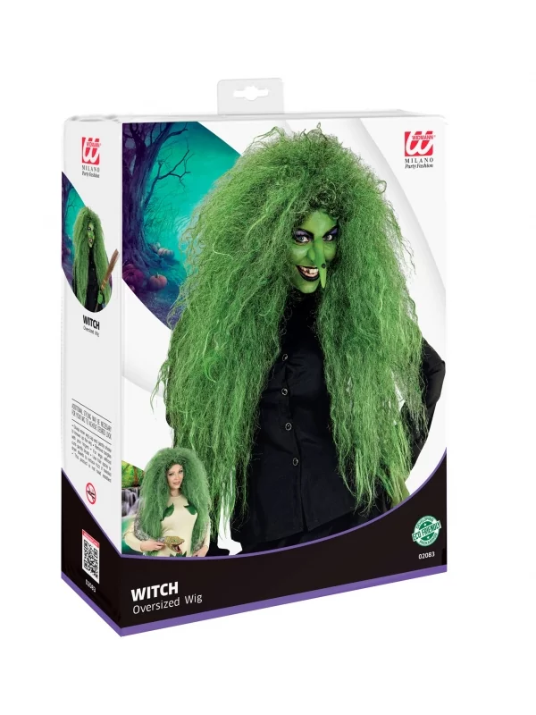 WIDMANN Perruque Sorcière Femme Verte – Image 3