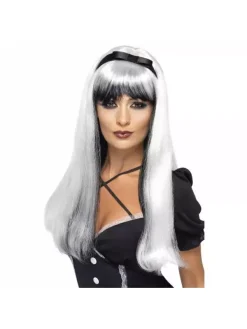 Smiffys Perruque Sorcière Longue Noir Et Argent