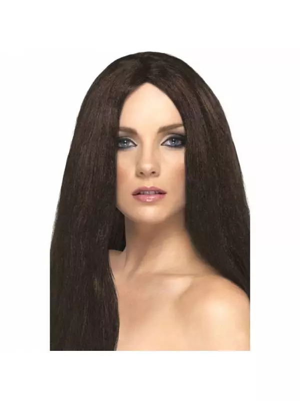 Smiffys Perruque Star Longue Brune