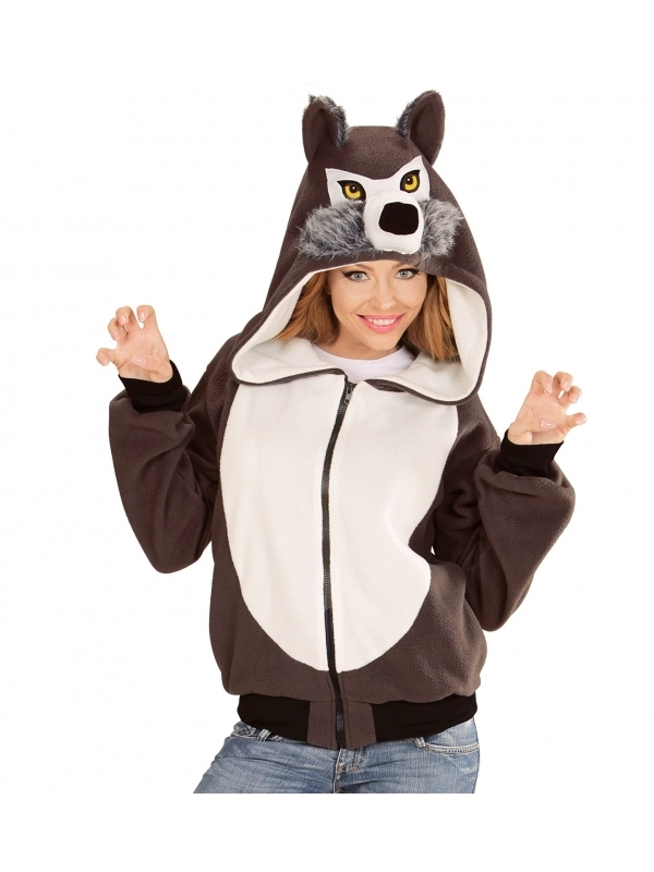 WIDMANN Polaire Avec Capuche TĂȘte De Loup Pour Adulte â Image 4