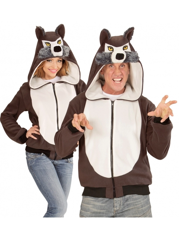 WIDMANN Polaire Avec Capuche TĂȘte De Loup Pour Adulte