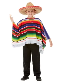 Smiffys Poncho Mexicain Enfant Multicolore