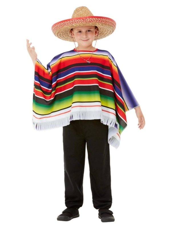 Smiffys Poncho Mexicain Enfant Multicolore