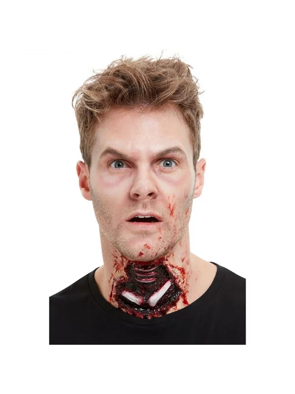 Smiffys Prothèse En Latex Gorge Tranchée Avec Adhésif – Image 3