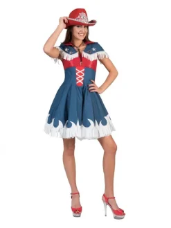 Robe Country Femme, Bleu, Blanc, Rouge