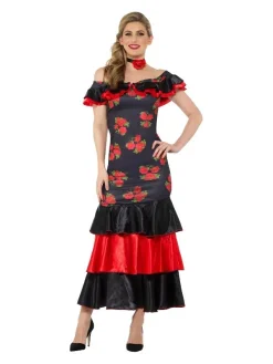 Smiffys Robe Flamenco Femme Rouge Et Noir Femme (robe Et Collier)