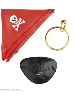 WIDMANN Set Pirate (bandana, Cache-oeil, Boucle D'oreille)