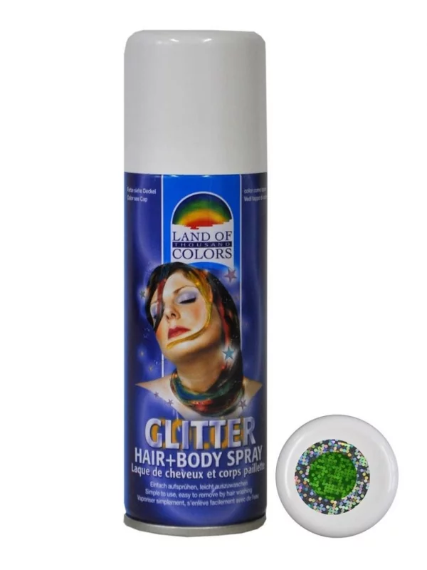 Spray Pailleté Vert, Cheveux Et Corps - 125 Ml