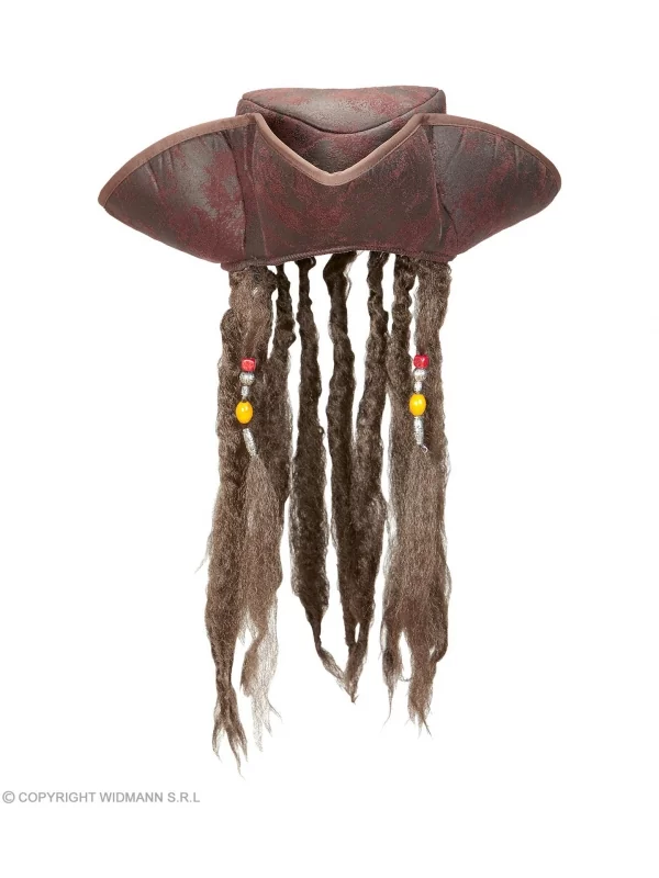 WIDMANN Tricorne Pirate Simili Cuir Avec Cheveux – Image 2