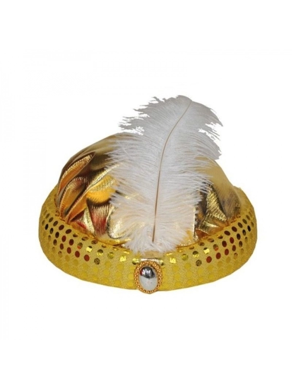 Turban De Sultan Avec Pierre Et Plume - 3 Couleurs Au Choix – Image 2