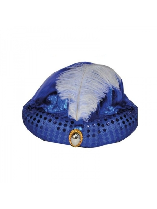 Turban De Sultan Avec Pierre Et Plume - 3 Couleurs Au Choix
