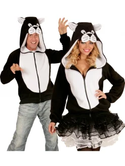 WIDMANN Veste Polaire Avec Capuche TĂȘte De Chat Adulte