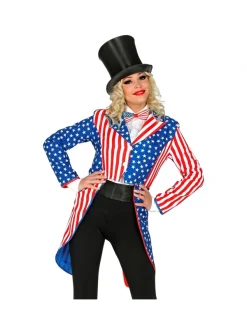 WIDMANN Veste Queue De Pie Femme, Couleurs Drapeau USA