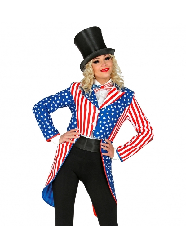 WIDMANN Veste Queue De Pie Femme, Couleurs Drapeau USA